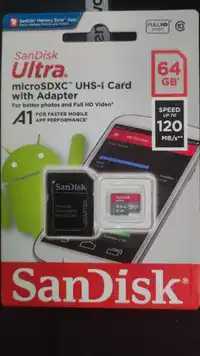 Card SanDisk Micro SD 64 GB –sigilat pt. camere, telefon, drone