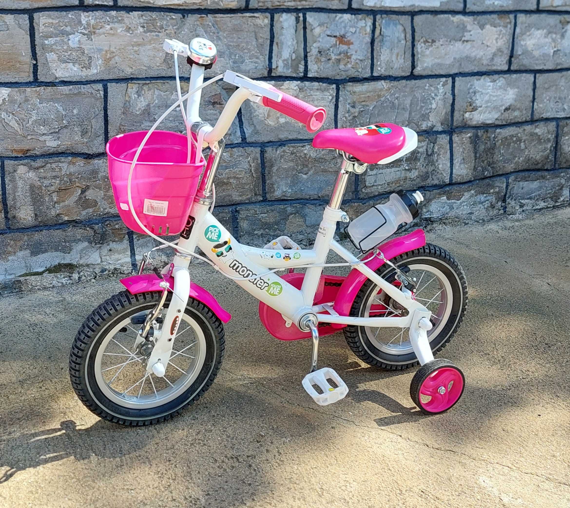 Детски велосипед MONI бяло/розово.