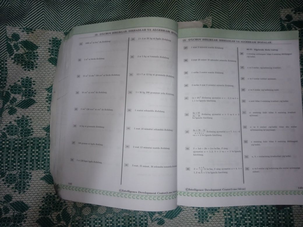 Matematika (Idc) kitob 1-qism va fizika kitobi sotiladi