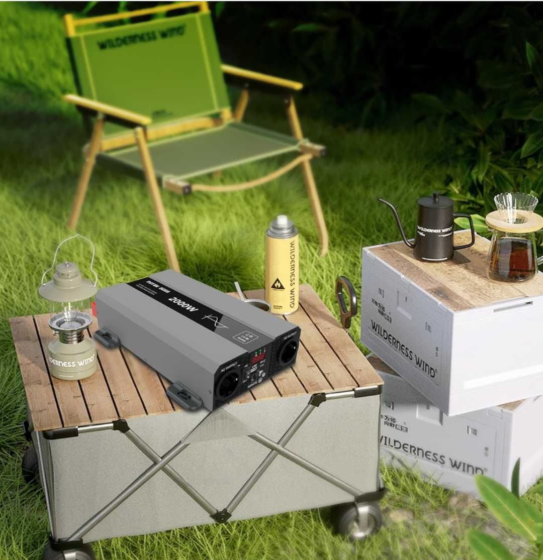DATOUBOSS Инвертор 12V към 230V Чиста синусоида 2000W  2 AC контактa