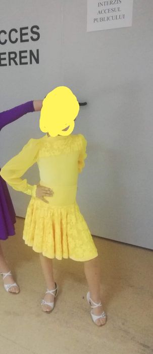 Costum de dans sportiv modern fetița 5-7 ani