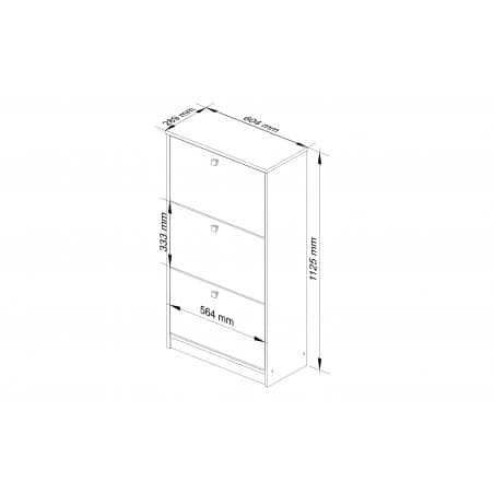 Pantofar alb/stejar 3 usi