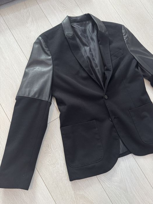 Sacou Zara Man Original - Maneci si guler din piele