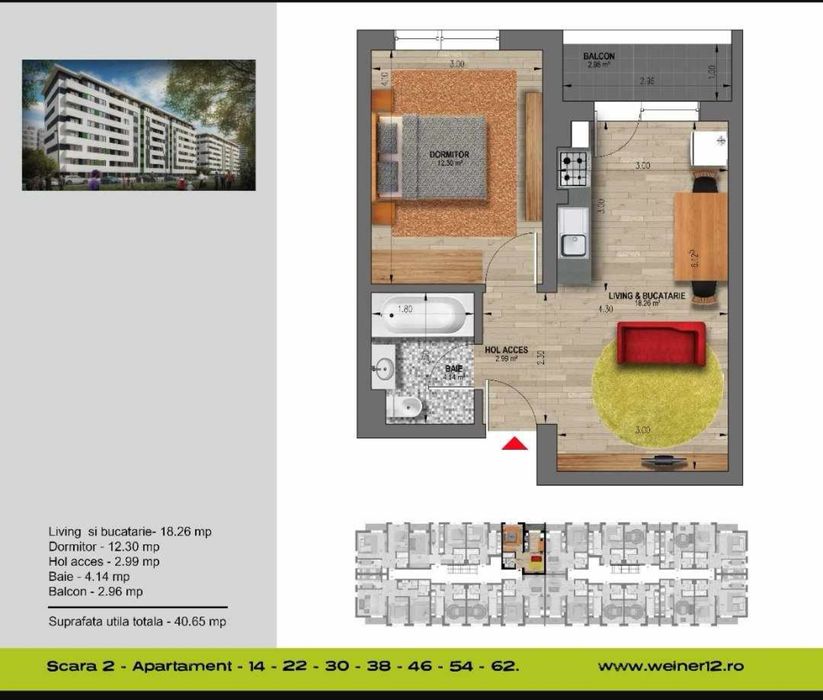 Inchiriez apartament 2 camere in Militari, Weiner Palada