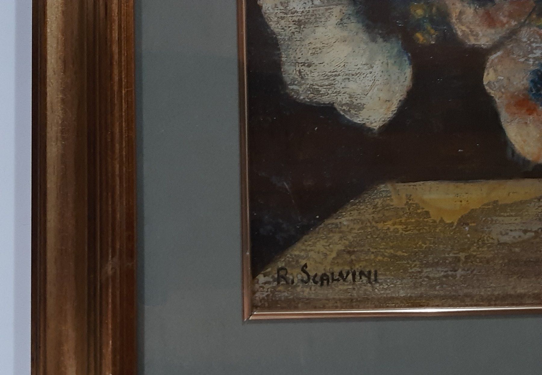 Tablou, pictură ulei/masonit, Vas cu flori, Roberto Scalvini