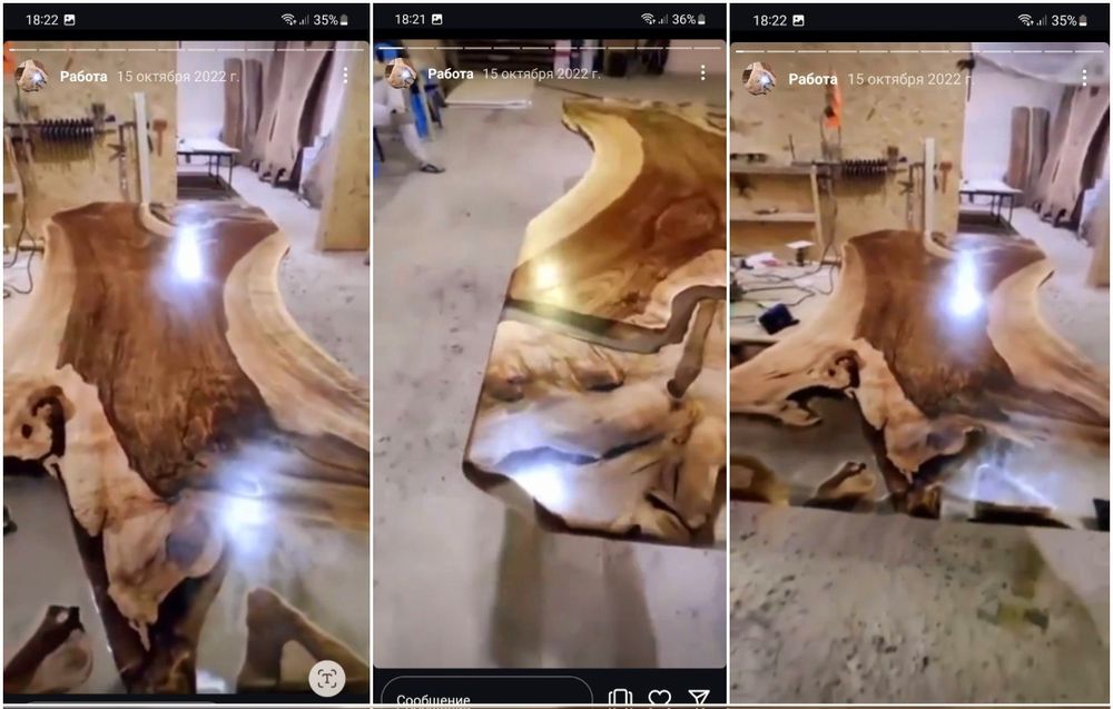 Стол в стиле** лофт из натурального дерева