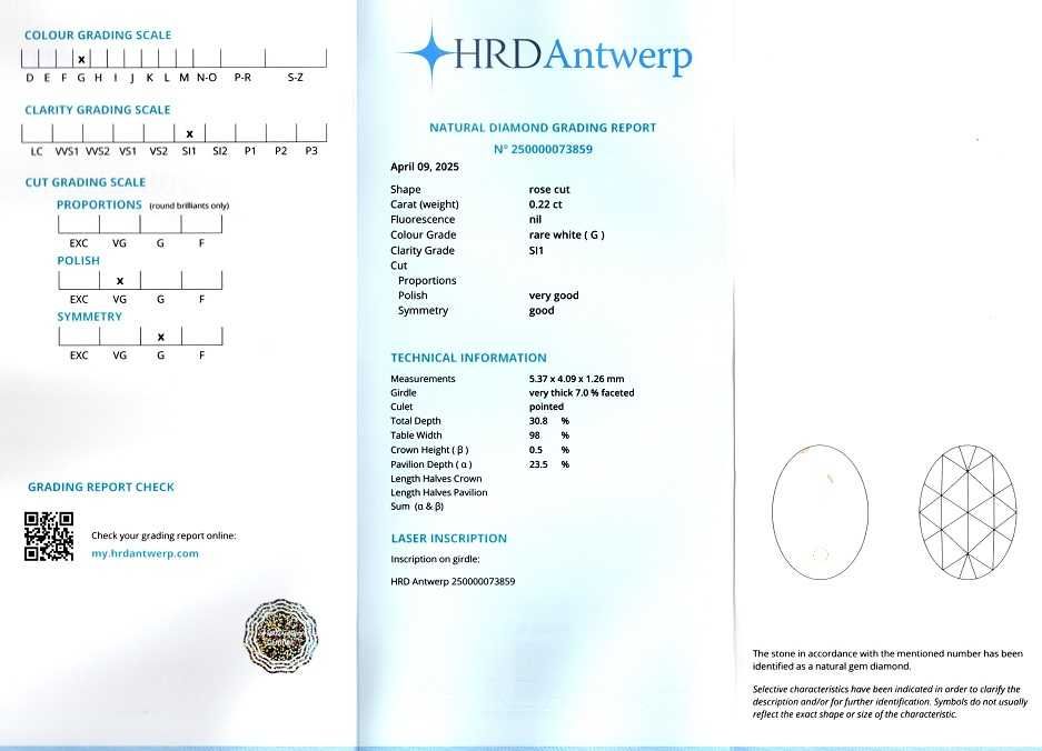 Diamante rose cut 0,22-0,57 ct. cod 10556,10560,10561,10562,10563