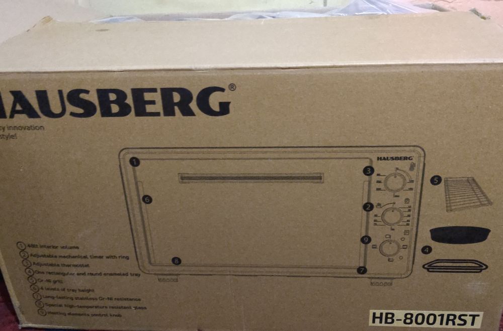 Cuptor electric HAUSBERG HB-8001RST negru