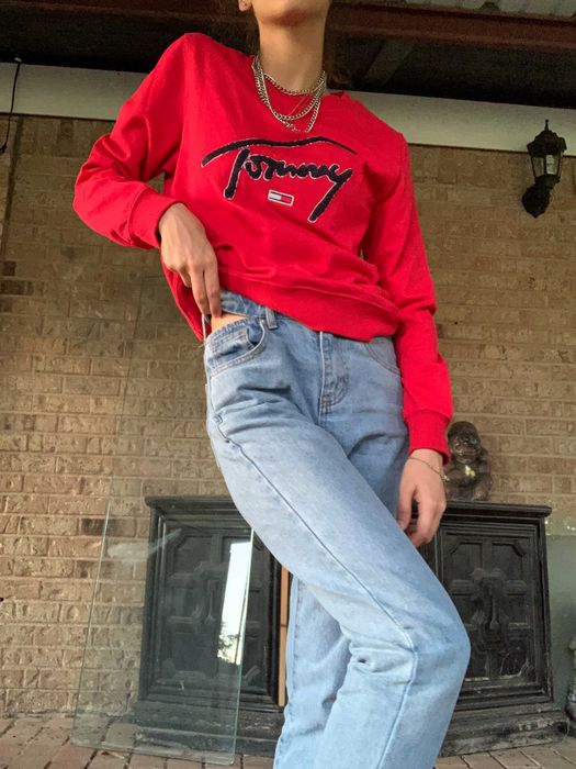 Tommy Hilfiger crew neck пуловер, НОВ с етикет, размер: XS