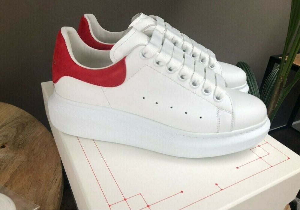 Papuci Alexander McQueen  - alb/rosu -marimea 43