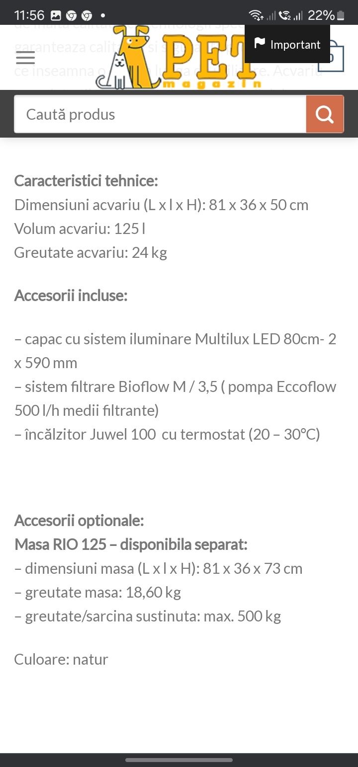 Acvariu 125l complet detali poze