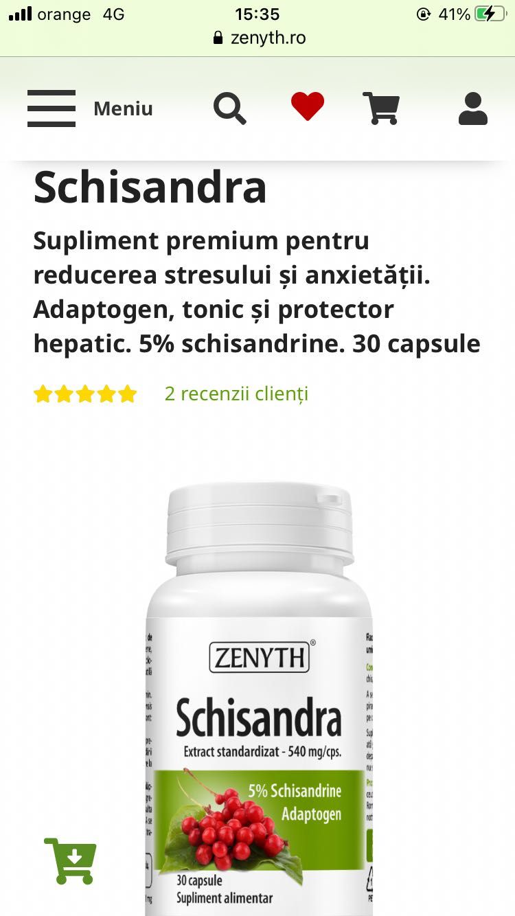 Schisandra Zenyth supliment alimentar anti stress si anxietate