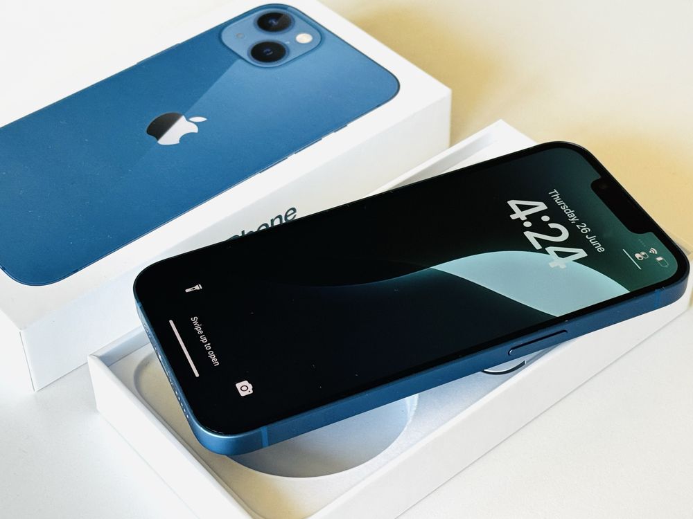 НОВ! Iphone 13 128GB Blue 100% Батерия! Гаранция 1 година