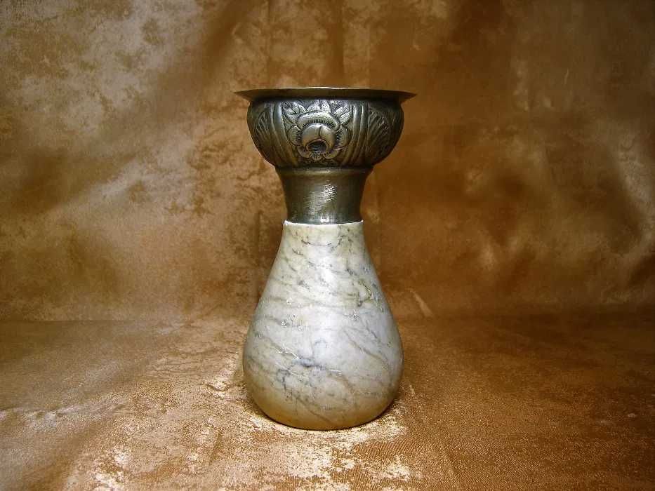 Cupa tamaie sec 19, marmura, placata argint colectie, vintage