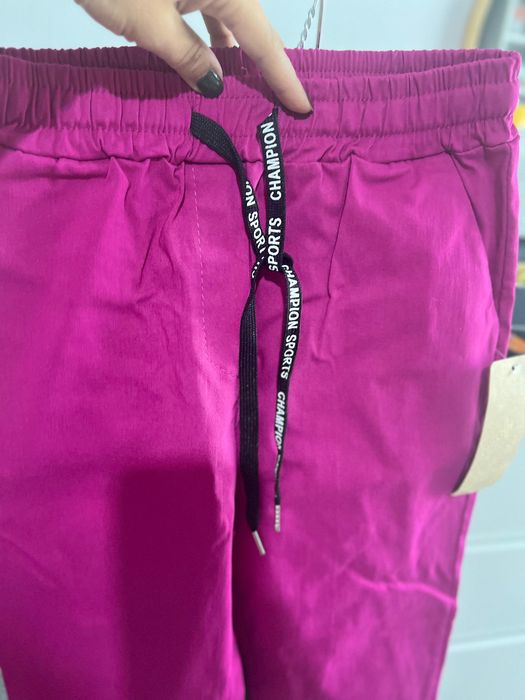 Pantaloni sport cu șnur fucsia S damă