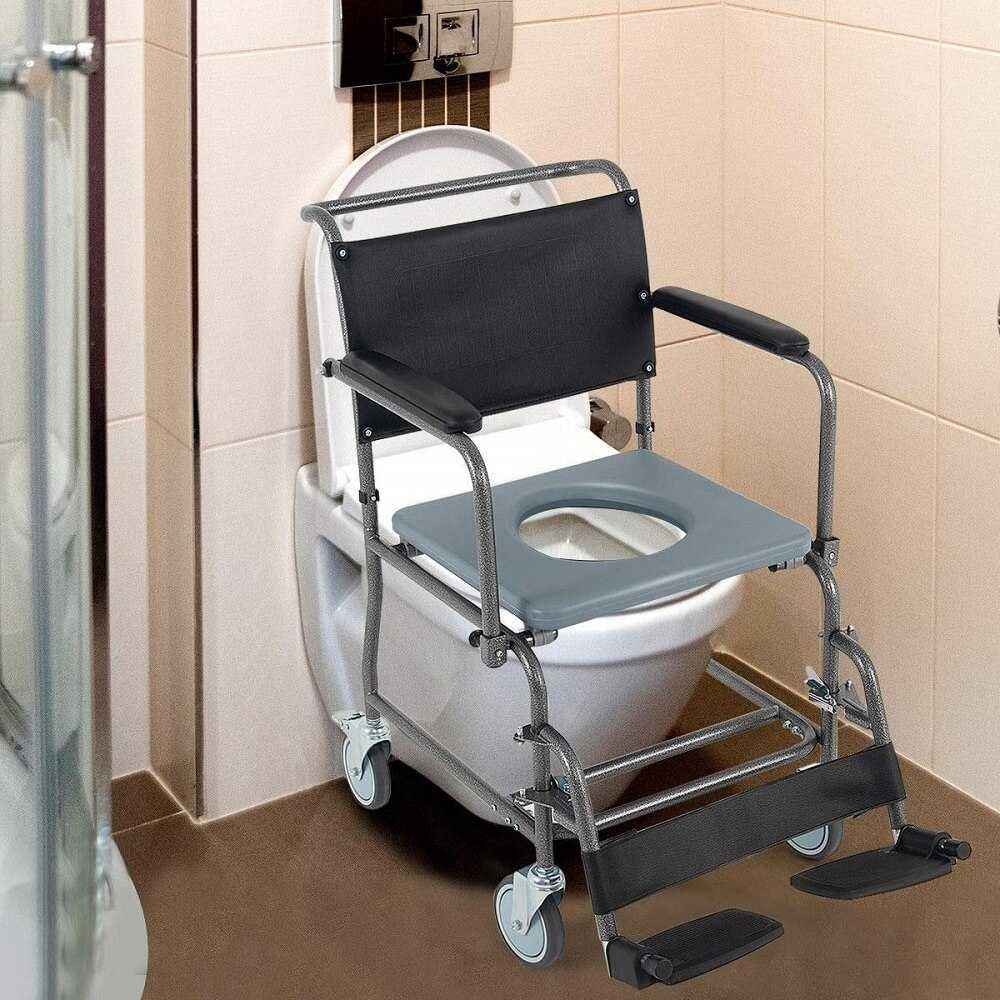 Инвалиден комбиниран тоалетен стол до 120кг нов