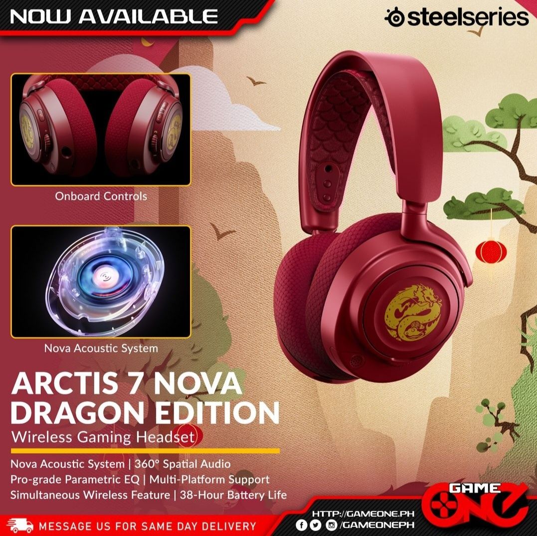 Steelseries NOVA 7 Dragon Беспроводные Наушники (батарея до 38 часов)