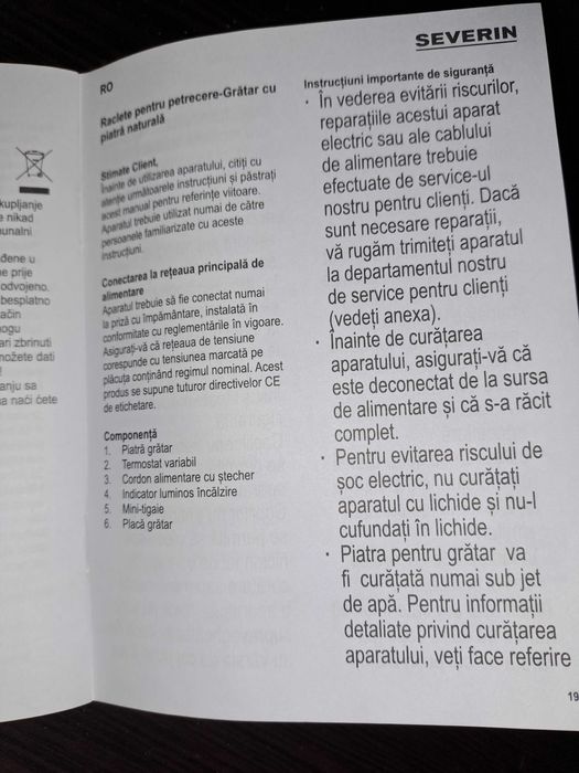 Gril electric Severin nou