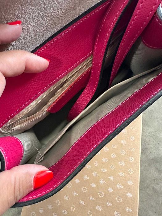 Geanta de piele naturala roz fucsia Italia