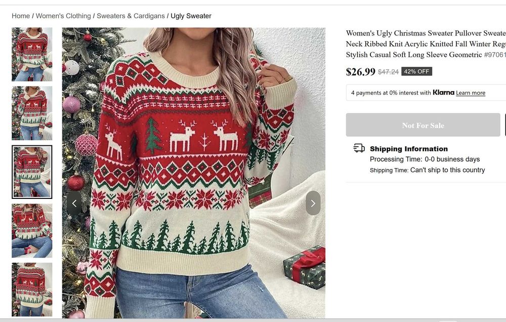 Дамски Коледен пуловер М-Л