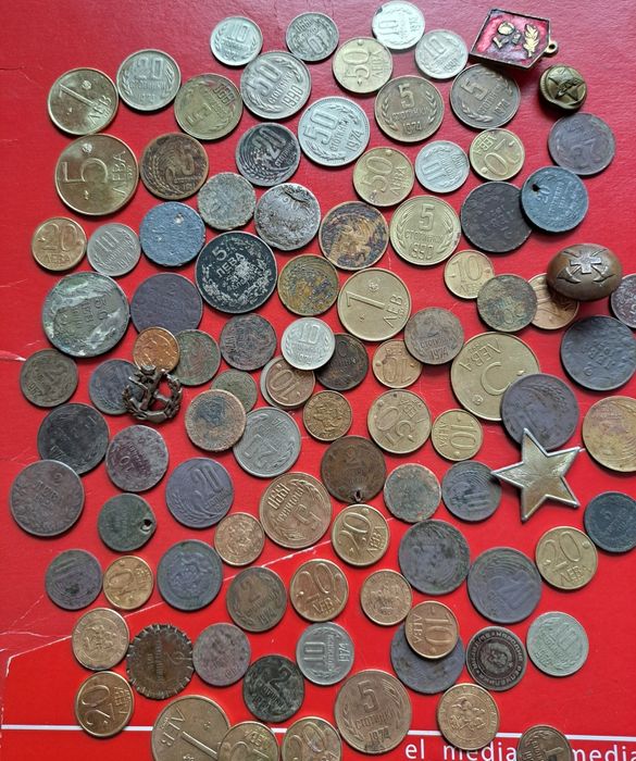 Стари български царски и соц монени , стари значки