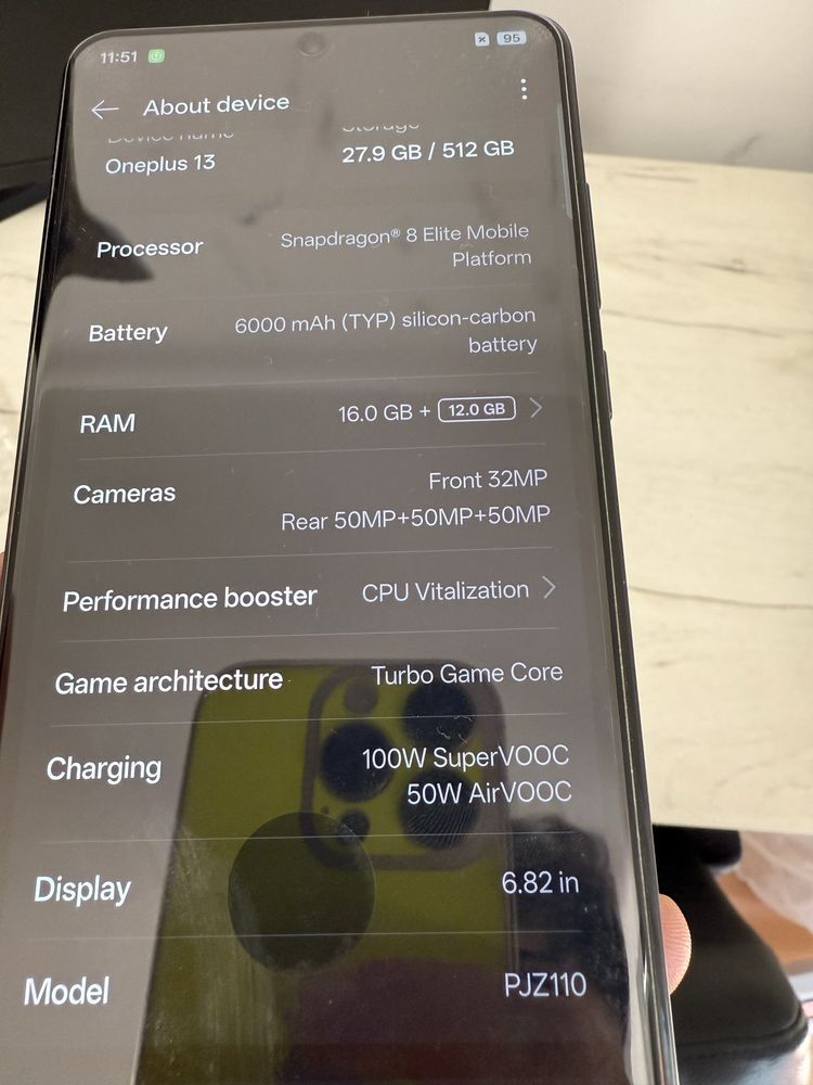 OnePlus 13 512Gb 16Gb Ram ca Nou Baterie 100%