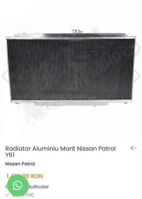 Radiator apă aluminiu mărit Nissan Patrol y60 y61