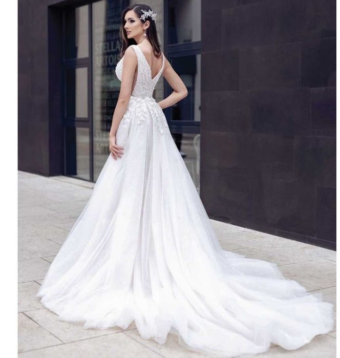 Rochie mireasa Royals - tip sirenă, cu trena detașabilă