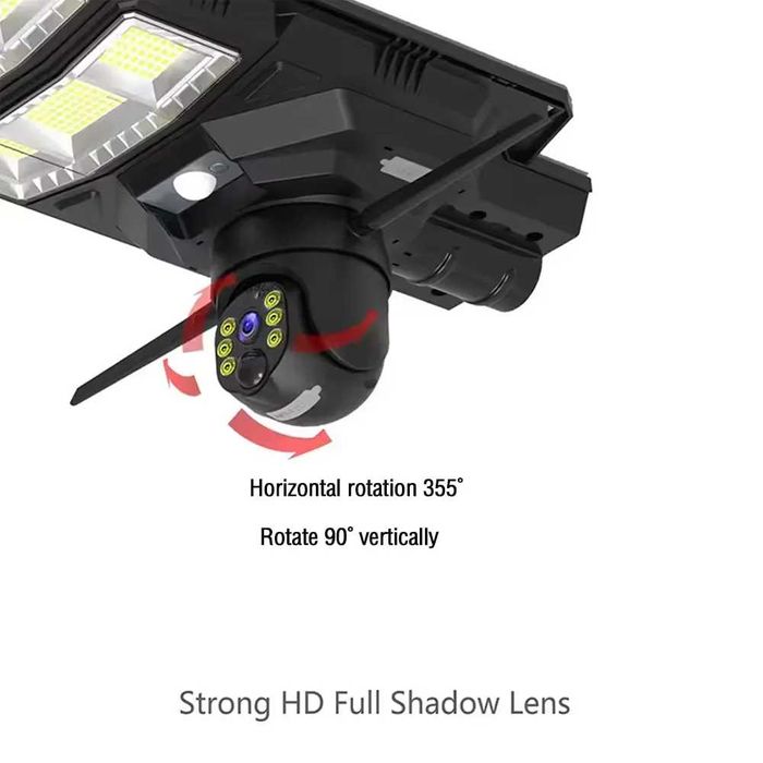 Lampa stradala solara 300w cu camera supraveghere 4G rotativa