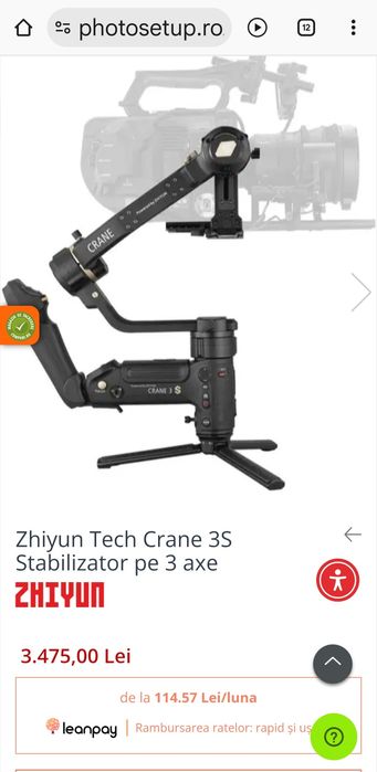 Gimbal Zhiyun-Tech Crane 3S Handheld Stabiliser