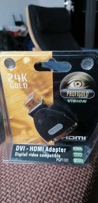 Adaptor DVI - HDMI placat cu aur 24K nou