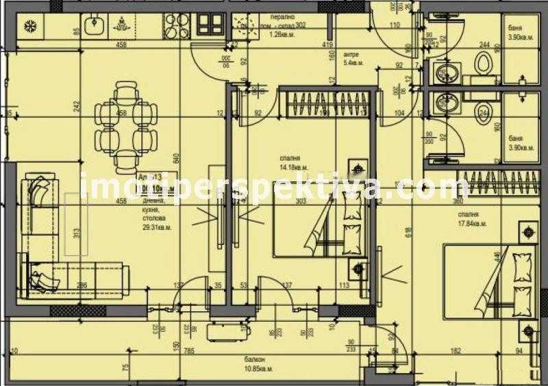 Продава се Тристаен апартамент в Пловдив, Христо Смирненски - 120 кв.м за 1125 €/кв.м - Снимка #9