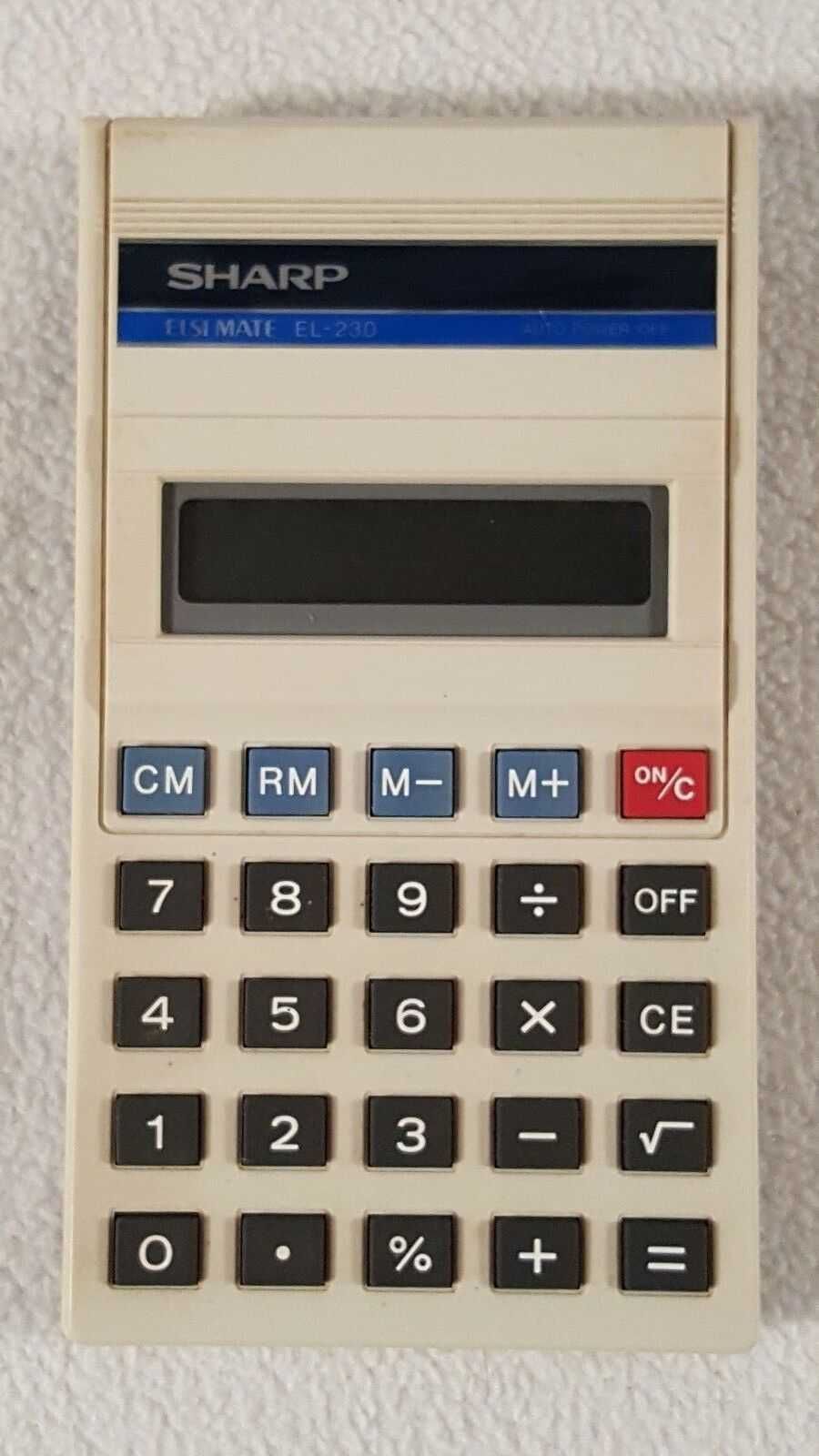 Vintage Sharp electronic calculator Elsi Mate EL-230. Made in Japan