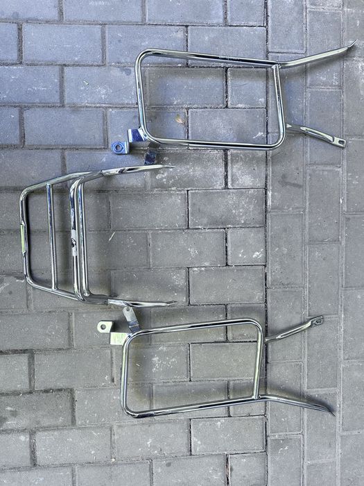 Set suport sidecase topcase moto cromat