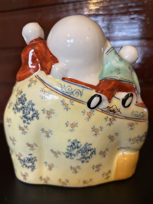 Смеещият се Буда-винтидж красив китайски порцелан фигура,маркирана