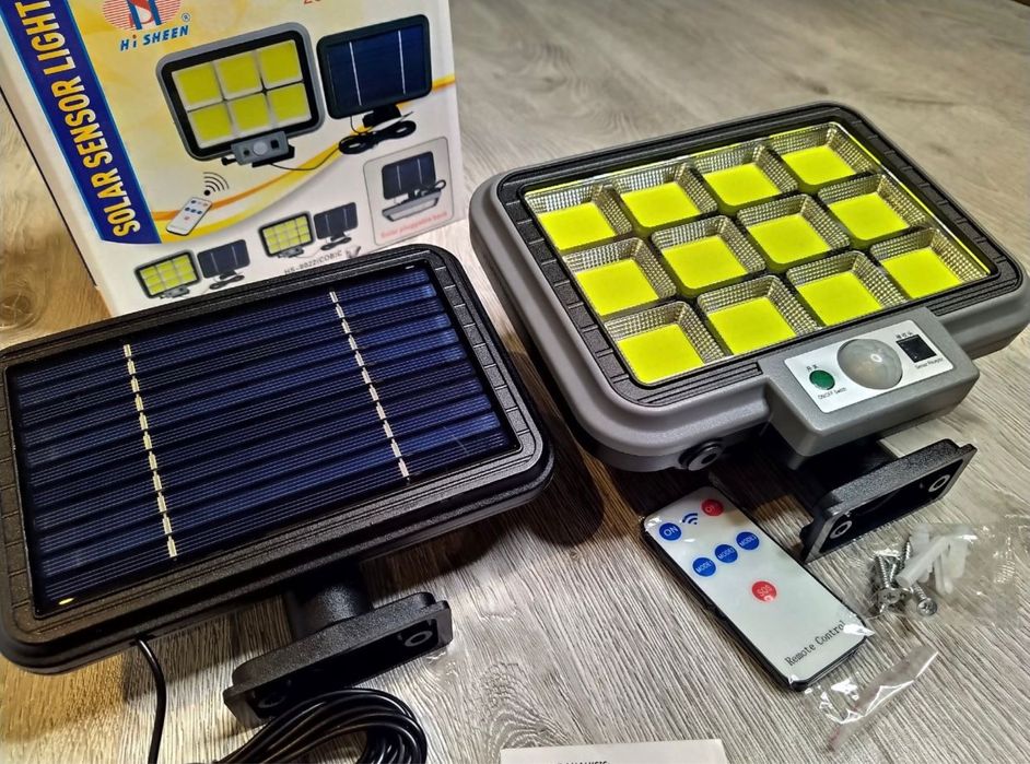 Lampa Solara cu Panou solar senzor de miscare si telecomanda 294 cob!!