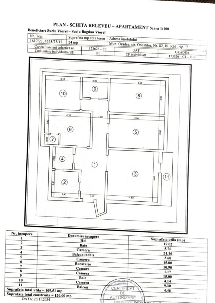 Vand Apartament 120mp , 4 camere, central cu loc de parcare