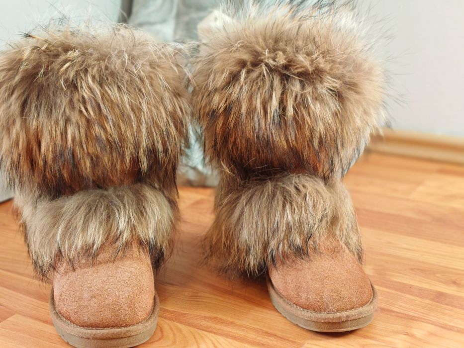 Ugg îmblănite, maro camel mărimea 37