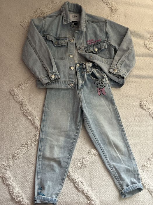 Дънков комплект на Zara Minnie Mouse за момиче 116 5-6г