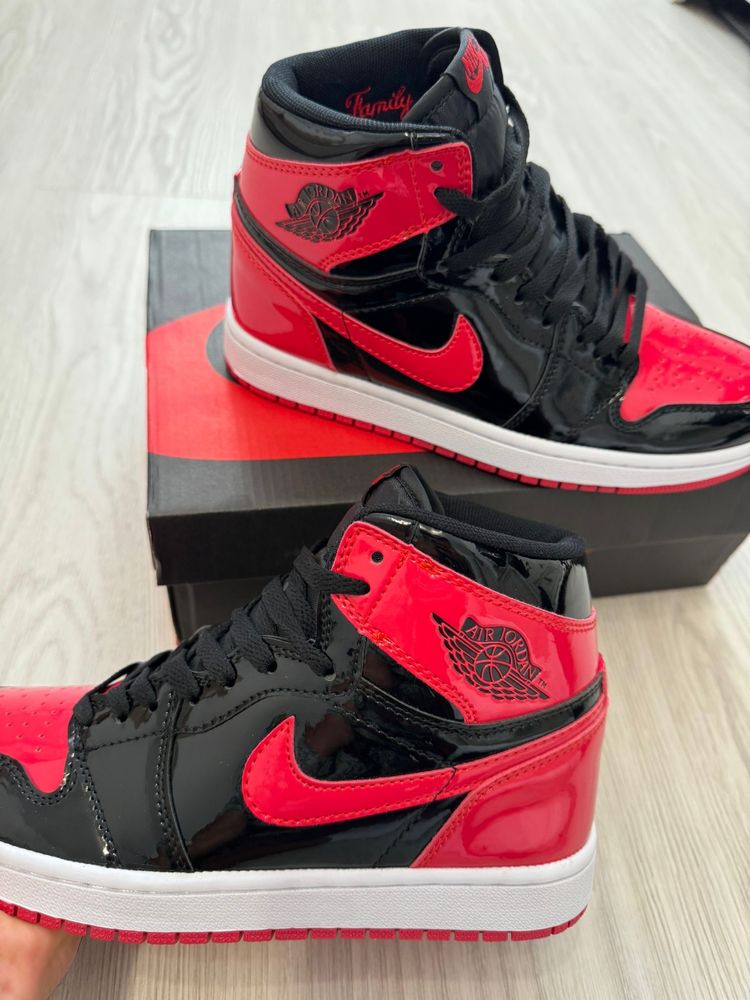 Adidasi AIR JORDAN 1 Retro High OG - PATENT BRED | Calitate Full Box