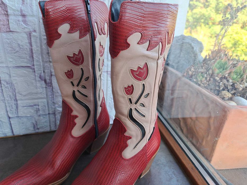 дамски каубойски ботуши,зимни обувки,боти на ток, Replay номер37