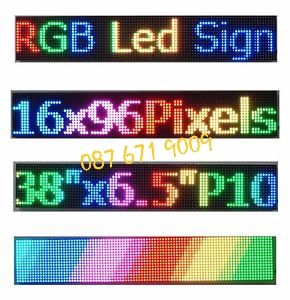 Цветна светеща реклама табела, RGB LED табло, информационни табла ЛЕД