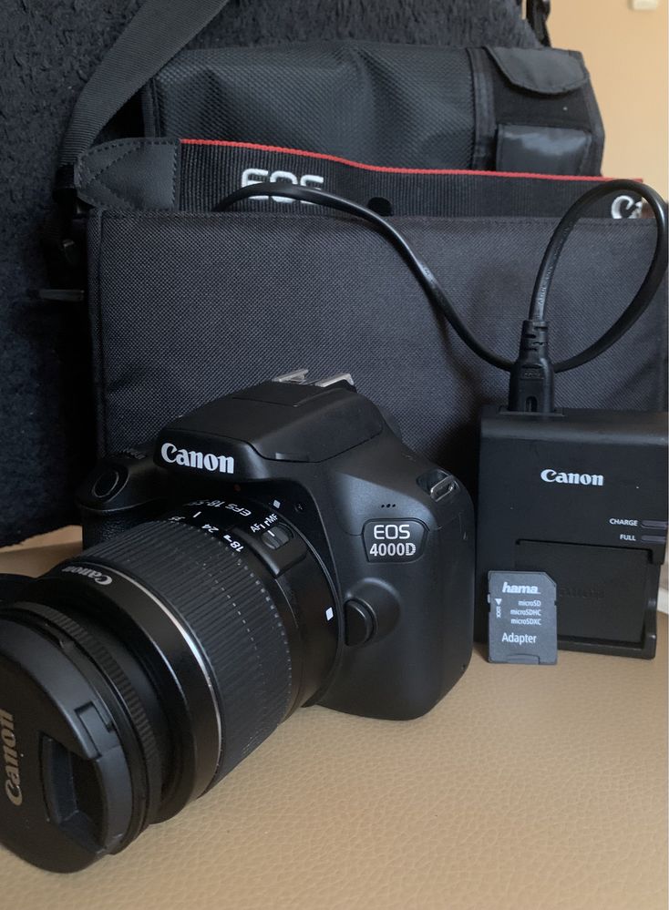 Aparat foto DSLR Canon EOS 4000D, 18.0 MP, + Obiectiv EF-S 18-55mm