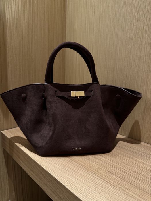 Demellier дамска чанта кафяв велур