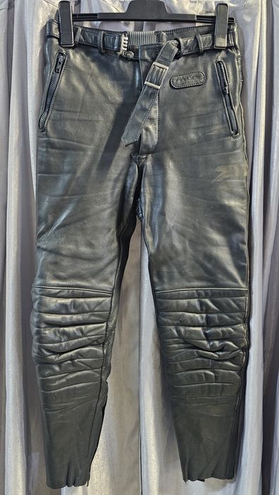 Pantaloni moto piele talie 38cm