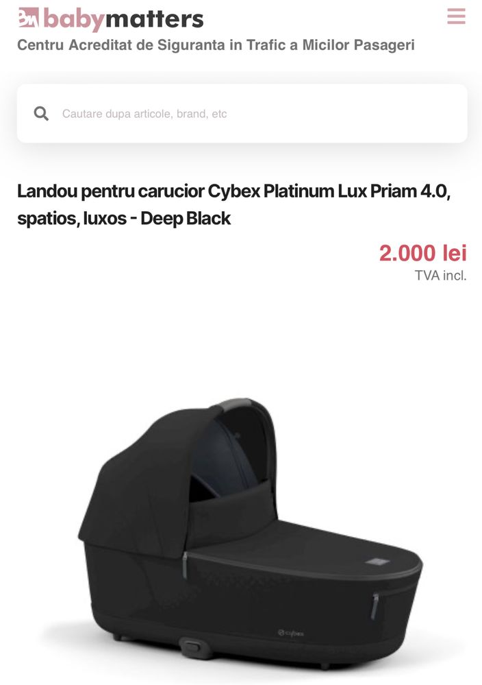 Landou Cybex Platinum Lux Priam 4.0- Deep Black