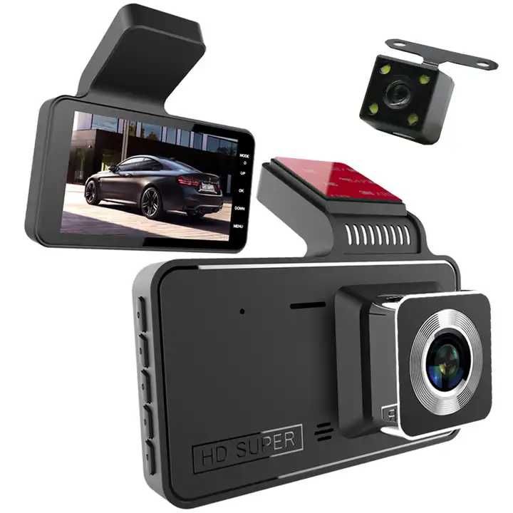 Camera Auto Dubla, TSS-V1, Full HD, Ecran LCD 4"