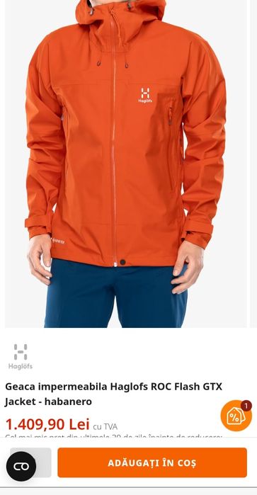 Jacheta Gore-Tex Haglofs ROC Flash GTX, outdoor munte, nr L, bărbați