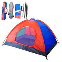 Cort camping cu plasa pentru insecte rosu/albastru