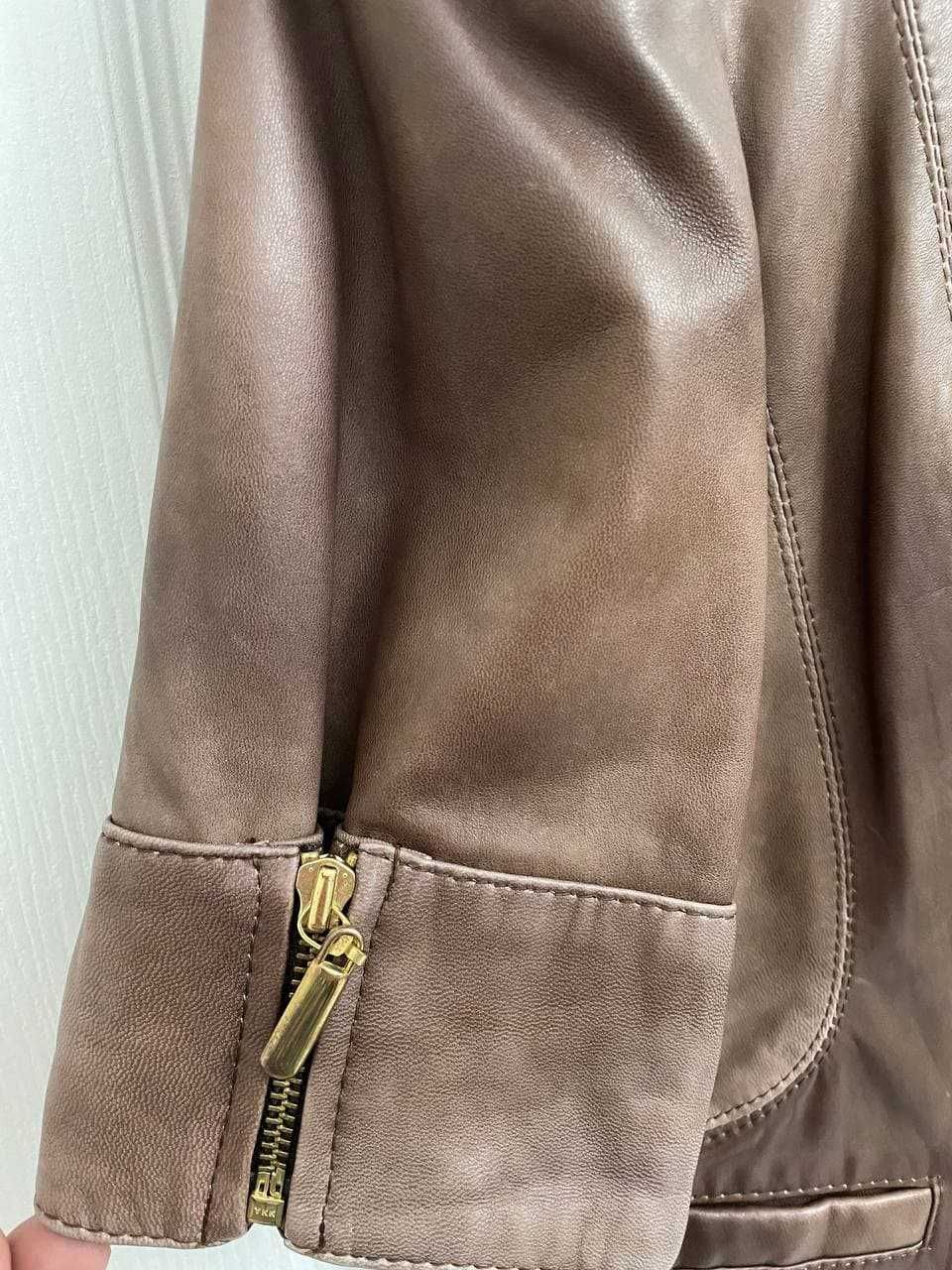 Стильная Укороченная кожаная куртка ILGAZLI, размер 48, Турция